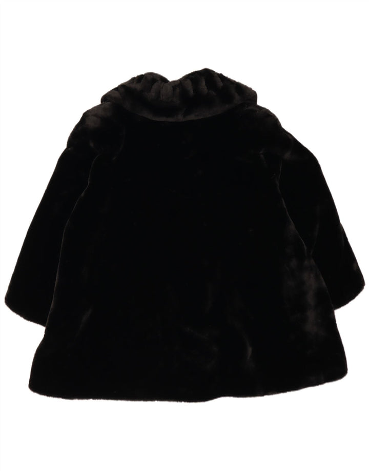 Vintage Damen Kunstpelz-Übergroßer Mantel UK 18 XL Schwarz Polyester