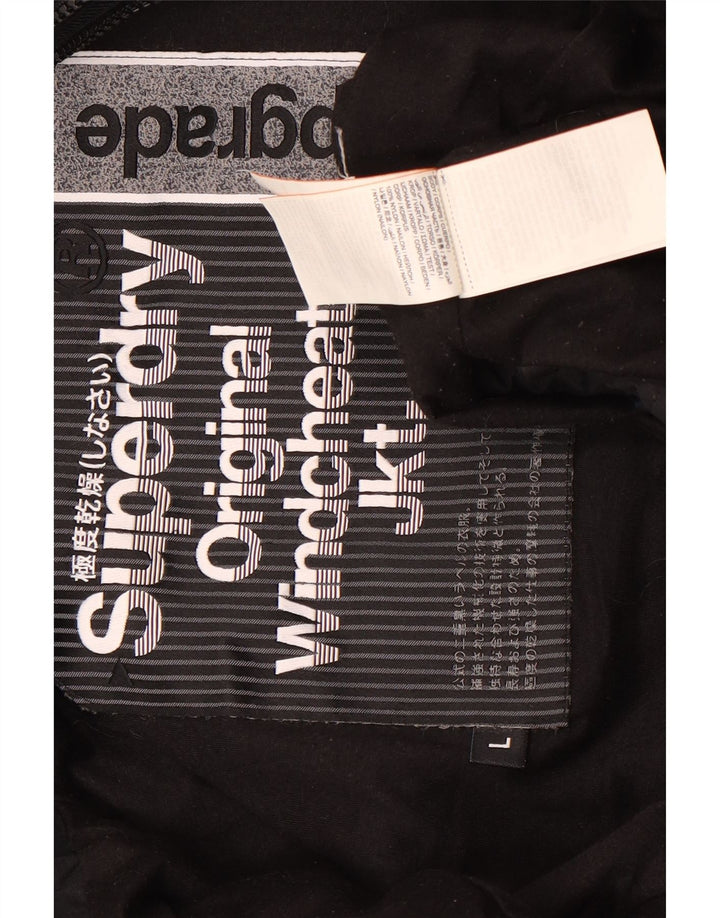 Superdry Herren Windcheater Graphic Windjacke UK 40 Large Schwarz