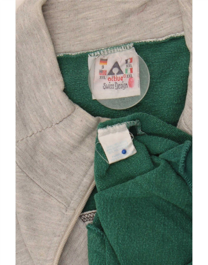 Active Herren-Trainingsanzug, ärmellos, Jacke, 2XL, Grau, Colourblock-Baumwolle