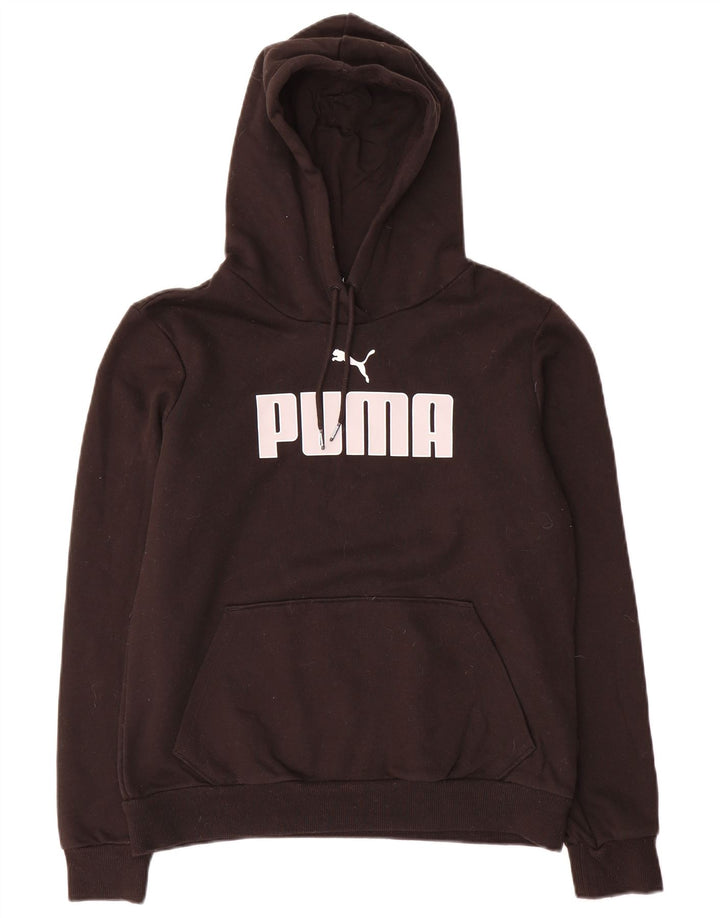 Puma Damen Graphic Hoodie Pullover UK 14 Medium Schwarz