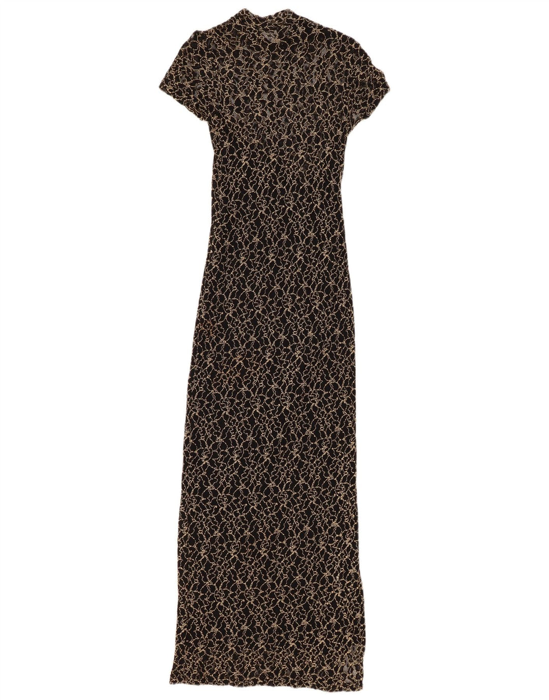 WALLIS Petite Spitzen-Maxikleid für Damen, Größe S, Schwarz, Viskose mit Blumenmuster