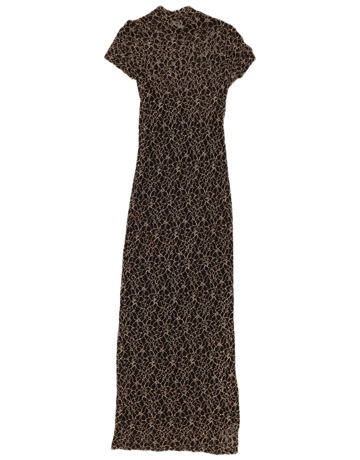 WALLIS Petite Spitzen-Maxikleid für Damen, Größe S, Schwarz, Viskose mit Blumenmuster