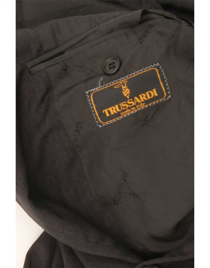 Trussardi Herren-Blazer mit 2 Knöpfen IT 48 Mittelschwarze Schurwolle