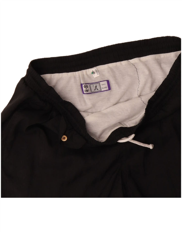 VINTAGE Herren-Sportshorts, groß, aus schwarzem Polyamid