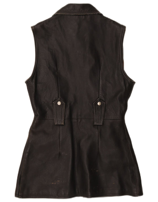 Gossip Damen Lederweste UK 12 Medium Schwarz