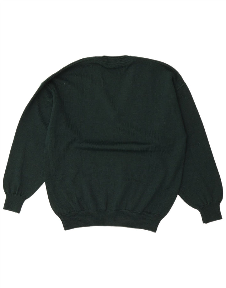 White Sails Herren-Pullover mit V-Ausschnitt, große grüne Wolle