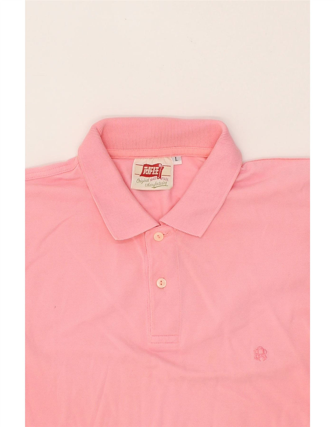 RIFLE Mens Polo Shirt Large Pink Cotton Vintage Rifle and Second-Hand Rifle from Messina Hembry 