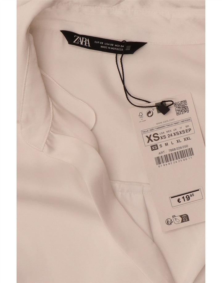 ZARA Damen Übergroßes Hemd UK 6 XS Weiß Polyester