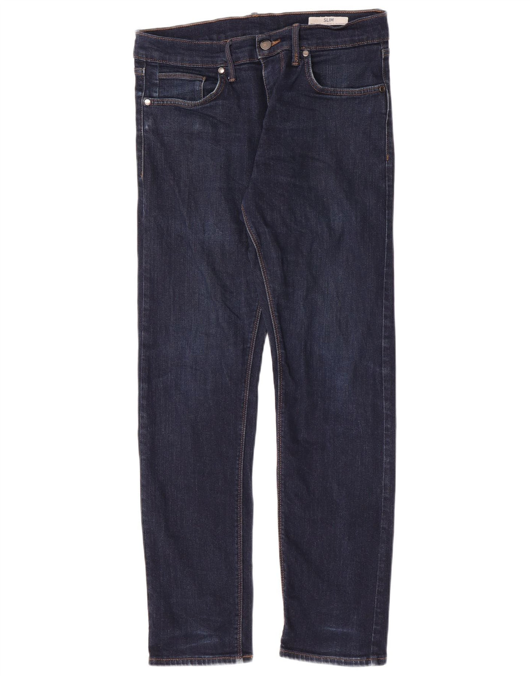 Marks & Spencer Herren Slim Jeans W32 L31 Marineblaue Baumwolle