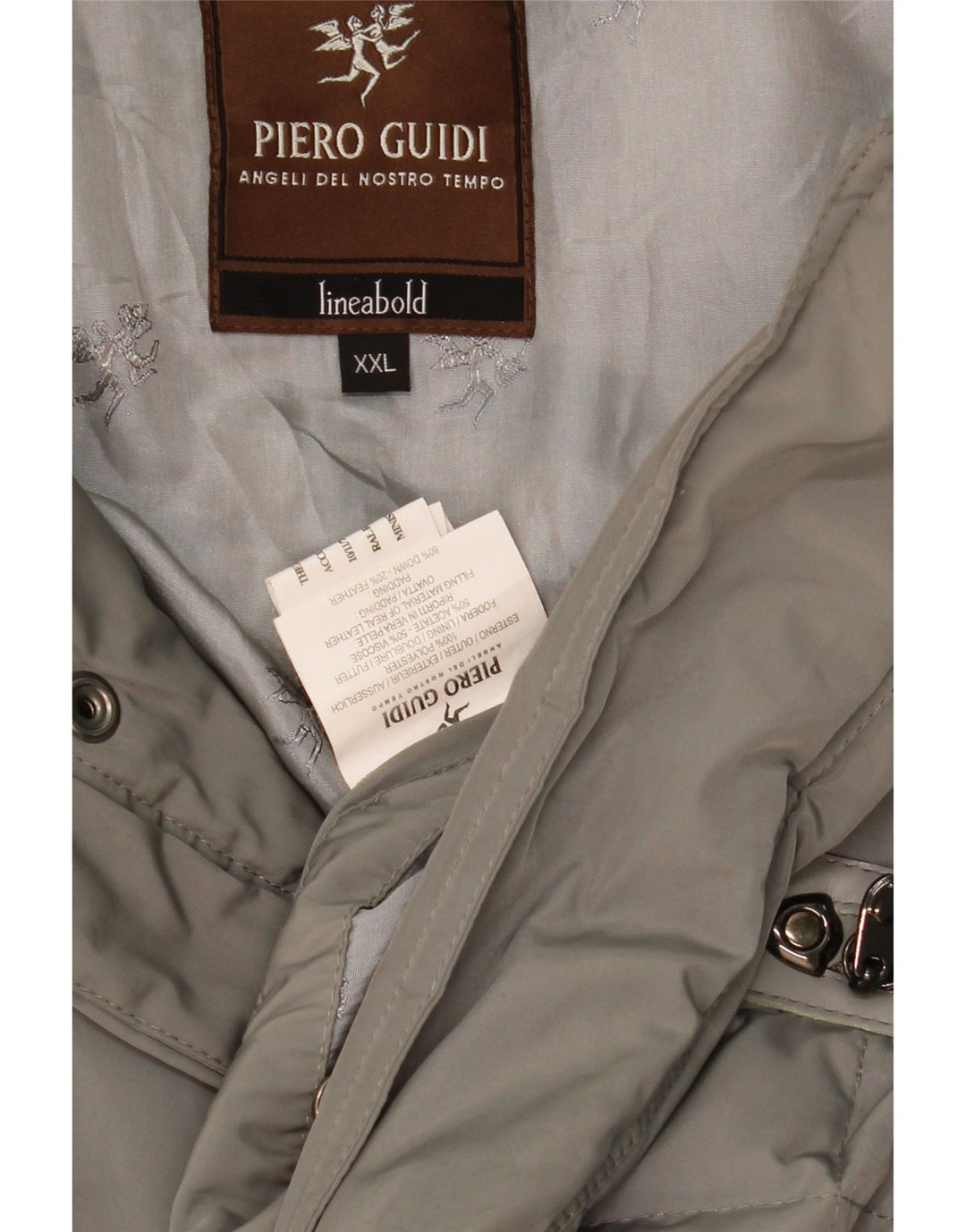 Piero Guidi Herren gepolsterter Mantel UK 44 2XL Grau Polyester