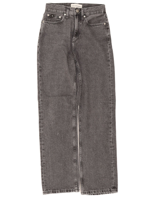 Calvin Klein Damen Jeans mit weitem Bein W26 L28 Grau
