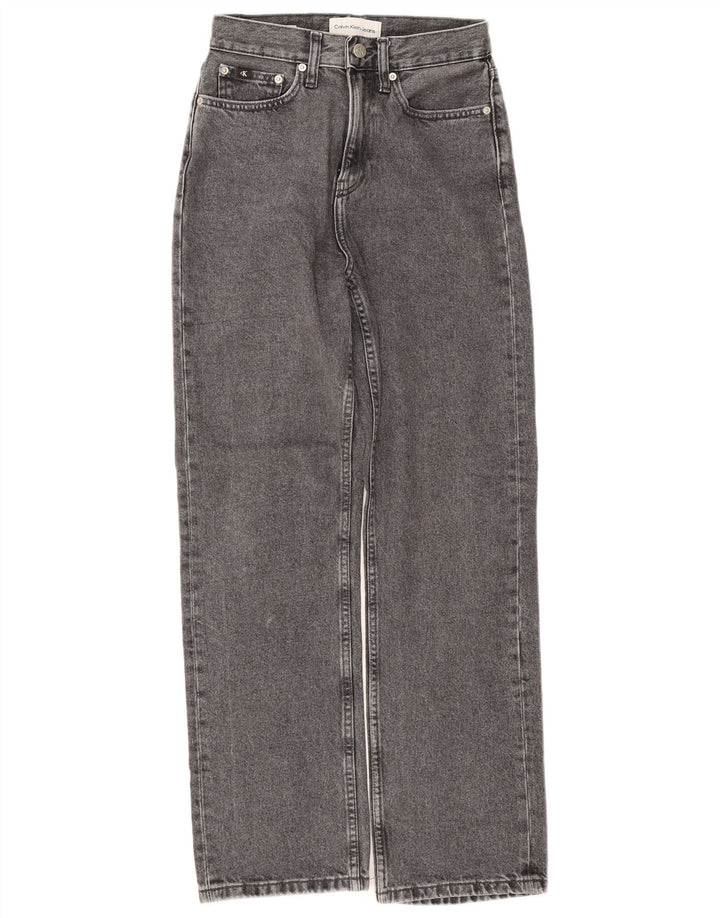 Calvin Klein Damen Jeans mit weitem Bein W26 L28 Grau