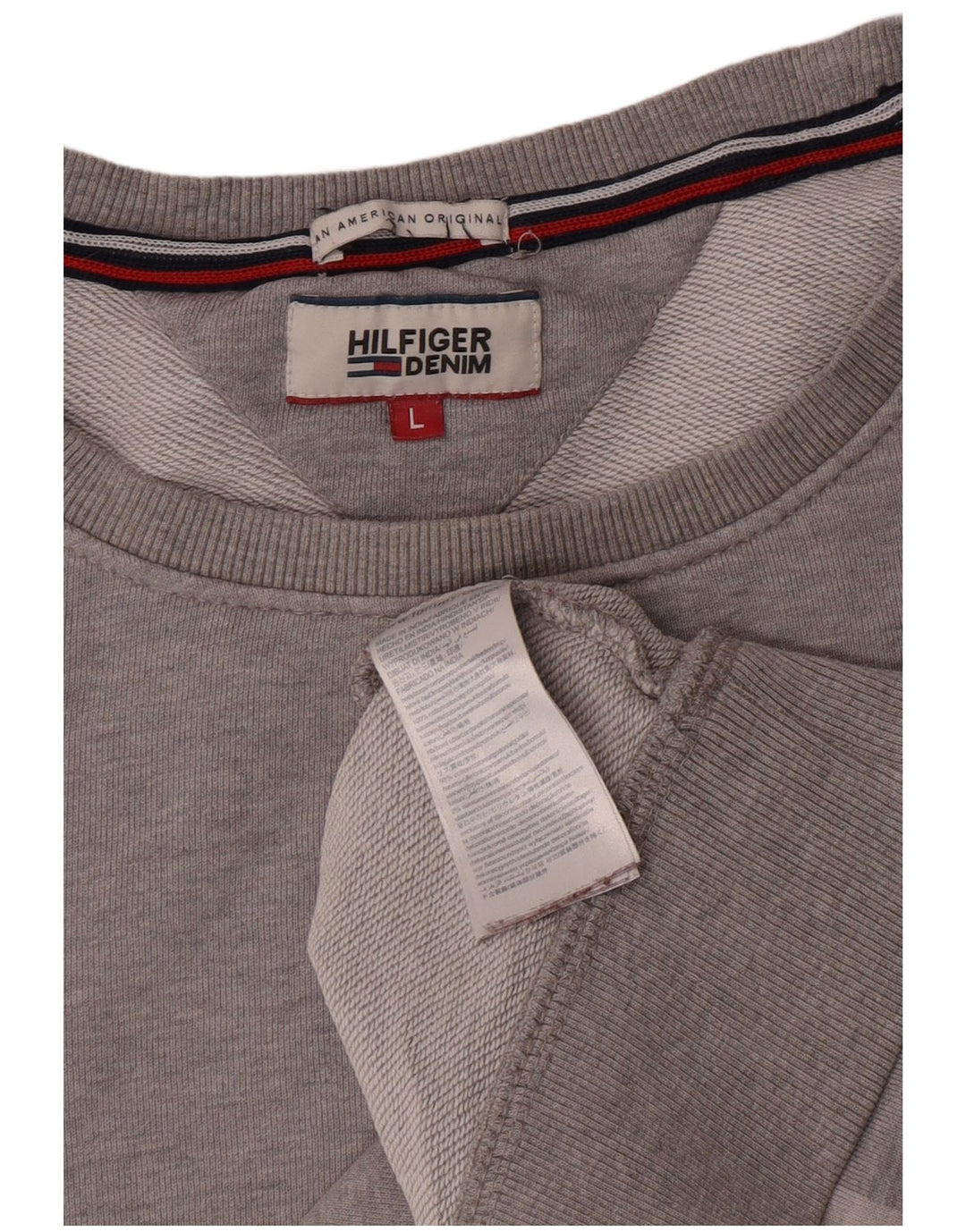 Tommy Hilfiger Herren-Sweatshirt mit Grafik, groß, graue Baumwolle