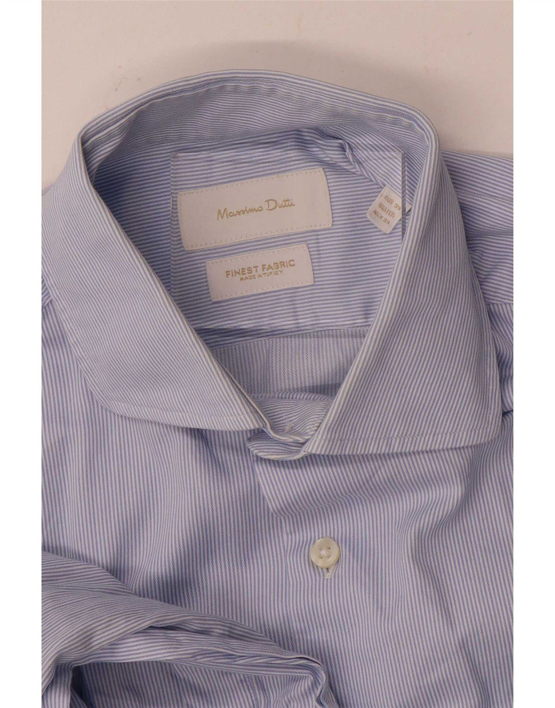 Massimo Dutti Herrenhemd Größe 39 15 1/2 Mittelblauer Nadelstreifen