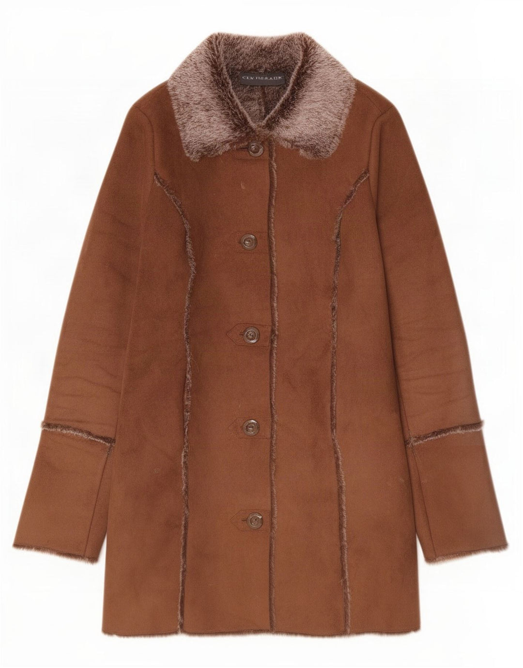 Celsius Übergroßer Sherpa-Mantel für Damen UK 10 Small Braun Polyester