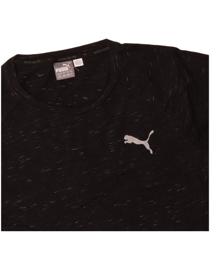 PUMA Herren T-Shirt Top Medium Schwarz gefleckte Baumwolle