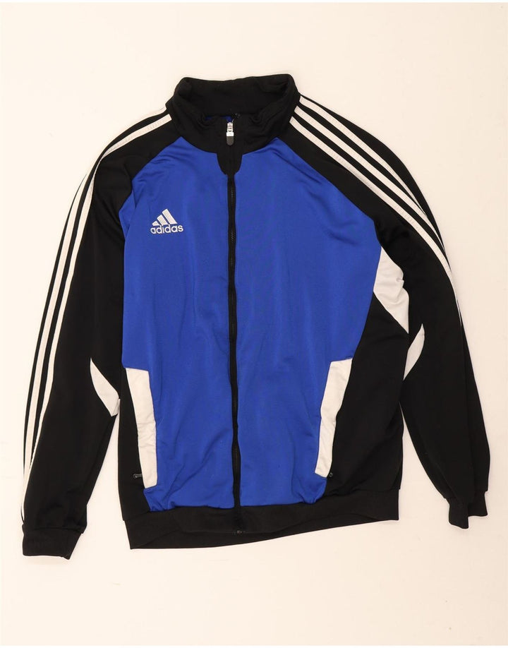 Adidas Herren-Trainingsanzugoberteil, UK-Größe 44/46, großes blaues Colourblock-Polyester