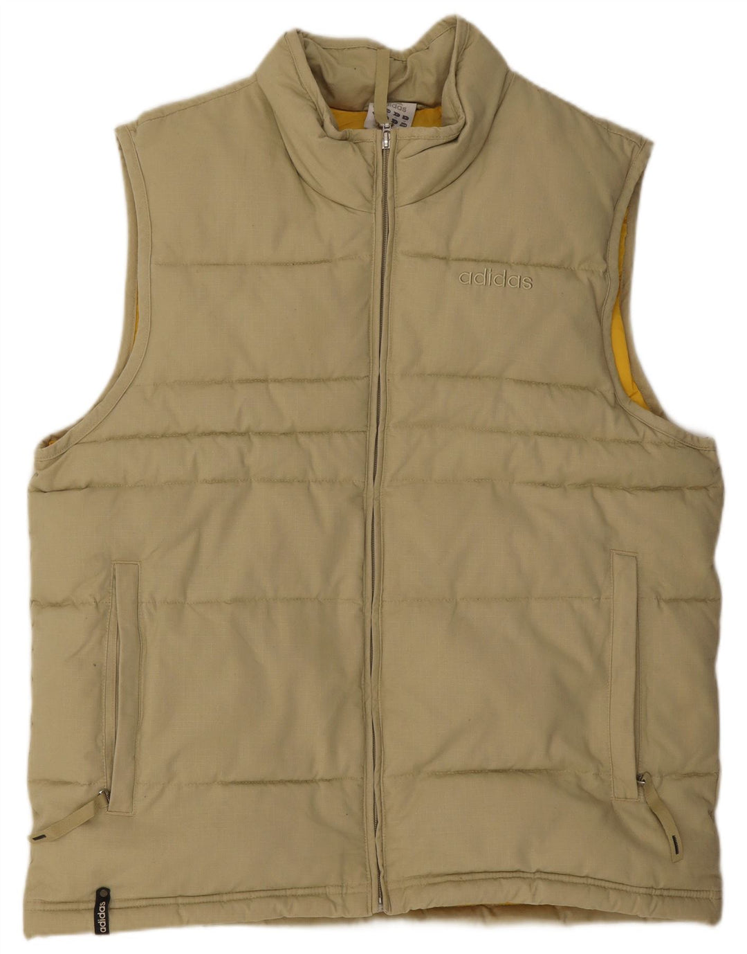 Adidas Herren Wattierte Weste UK 38 Mittelbeige Baumwolle