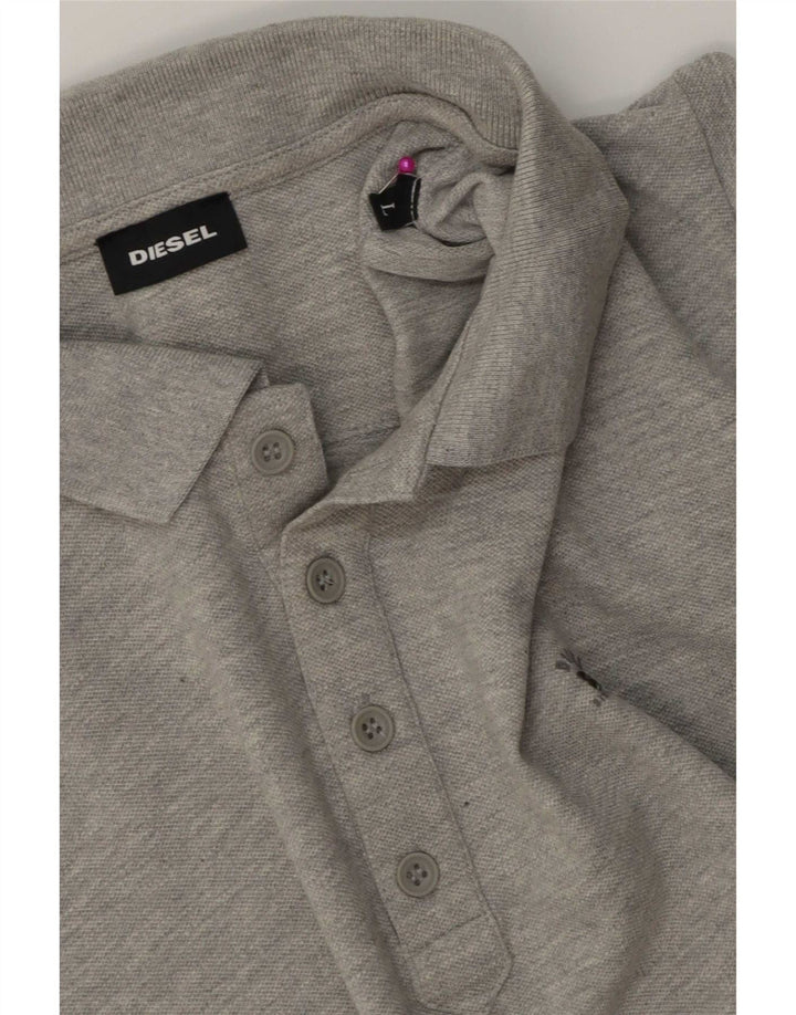 Diesel Herren-Poloshirt, große graue Baumwolle