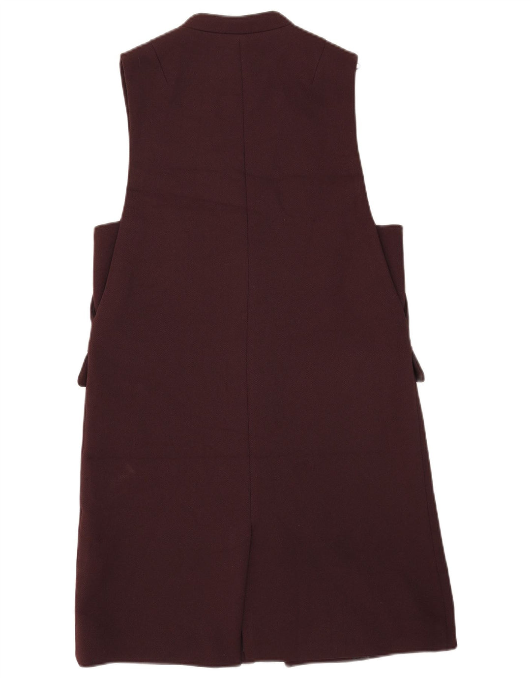 ZARA Damen Offene Weste UK 10 Small Kastanienbraunes Polyester