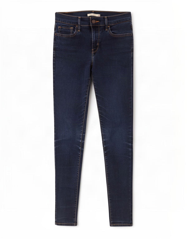Levi's Damen 710 Super Skinny Jeans W28 L29 Marineblaue Baumwolle