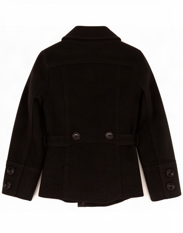 Zara Damen Pea Coat UK 10 Kleine graue Wolle