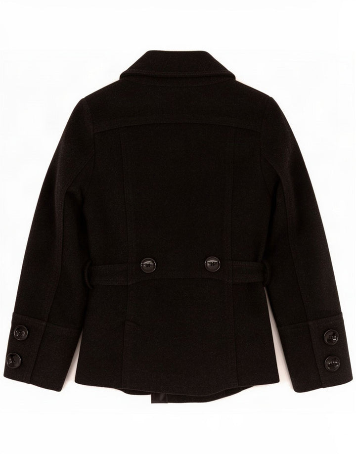 Zara Damen Pea Coat UK 10 Kleine graue Wolle