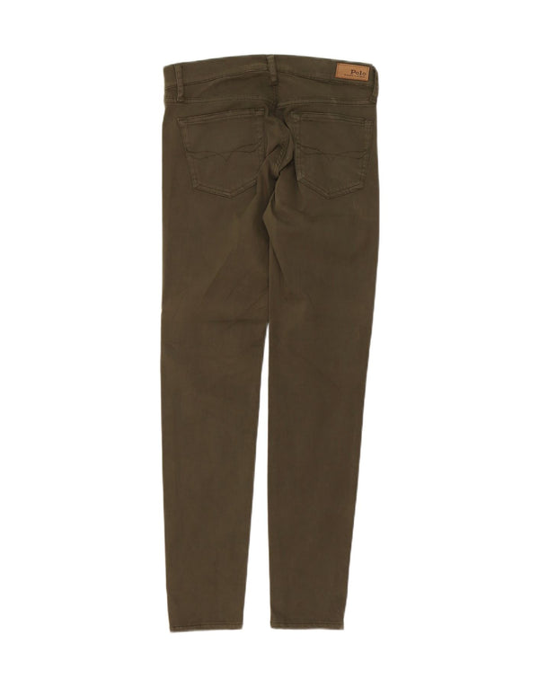 Polo Ralph Lauren Damen Skinny Freizeithose W26 L30 Khaki Baumwolle