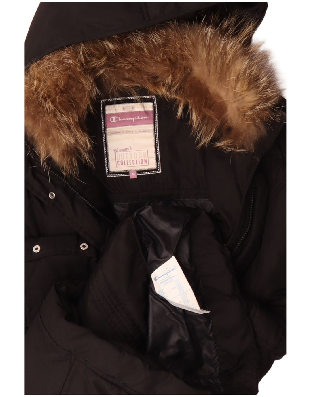 Champion Damen-Parka mit Kapuze, UK 14, mittelschwarz, Polyester, Winter