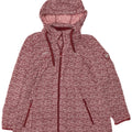 COLLECTION Womens Zip Hoodie Sweater UK 24 4XL  Red Herringbone Polyester