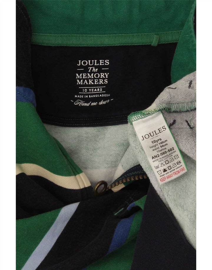 Joules Jungen-Sweatshirt mit Reißverschluss am Hals, 9–10 Jahre, mehrfarbig gestreift