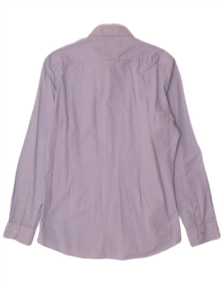 Zara Herren-Slim-Fit-Hemd, groß, aus blauer Baumwolle