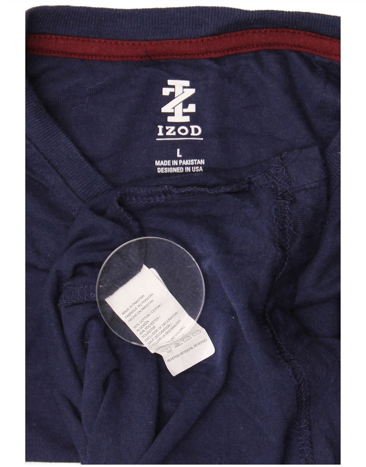 IZOD Herren-T-Shirt-Oberteil, groß, marineblau, Colourblock-Baumwolle