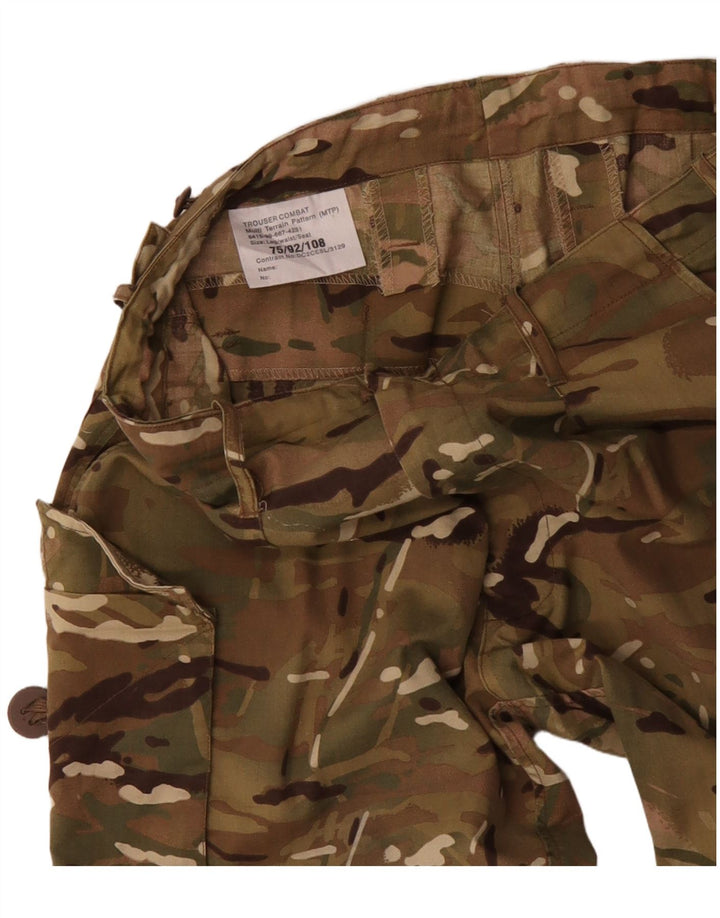 VINTAGE Gerade Herren-Cargohose W34 L29 Khaki-Camouflage-Baumwolle