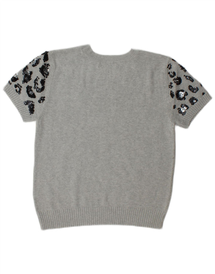 Marks & Spencer Damen Pullover mit Rundhalsausschnitt, UK 14, Mittelgrau