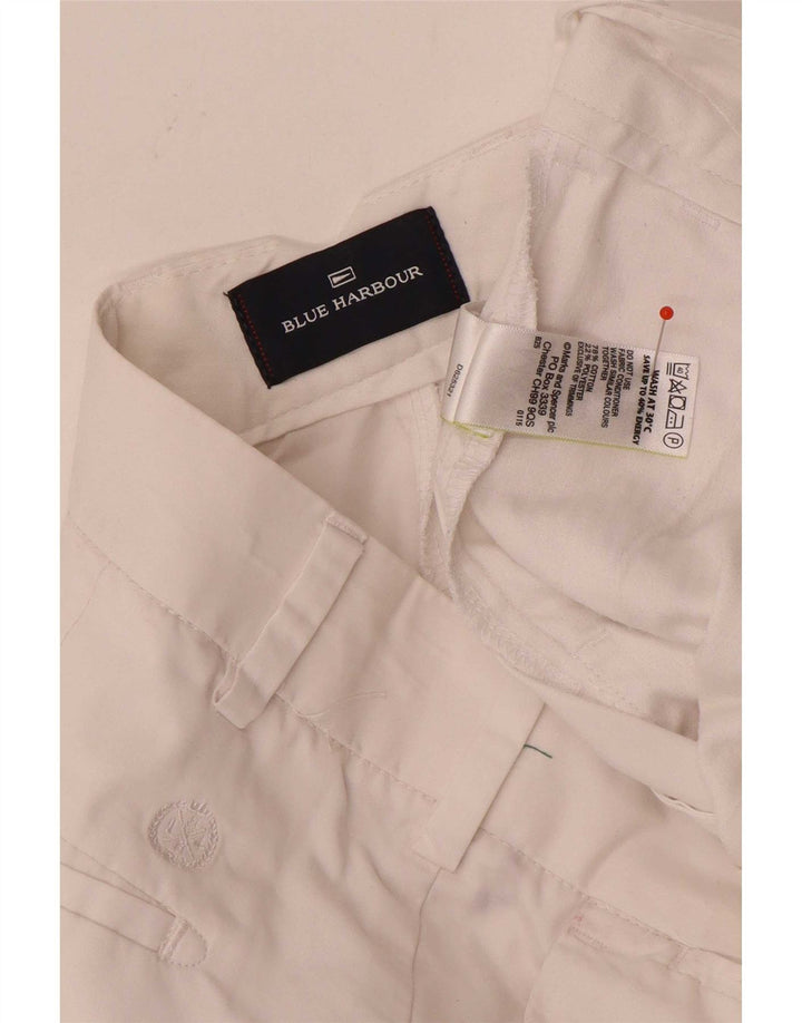 Marks & Spencer Herren Blue Harbor Chino Shorts W34 Große weiße Baumwolle