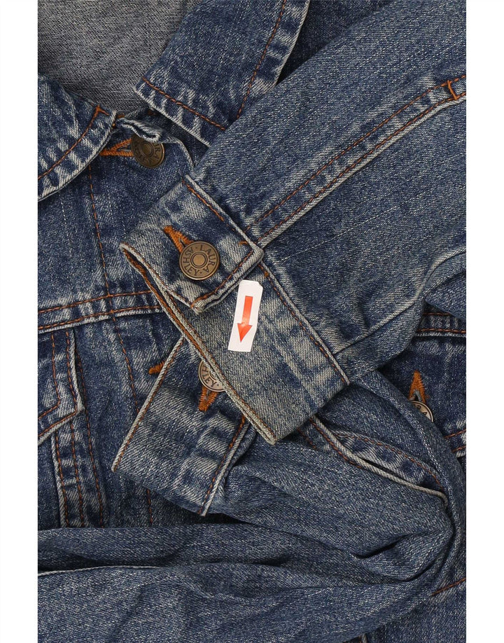 Laura Ashley Damen Crop Denim Jacke UK 12 Mittelblaue Baumwolle