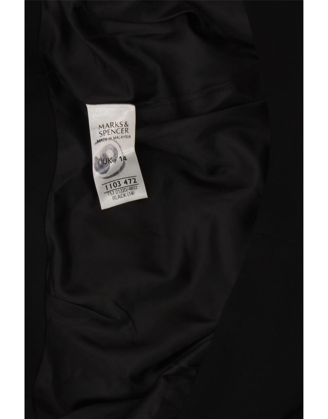 Marks & Spencer Damen Bleistiftrock UK 14 Large W32 Schwarz Polyester