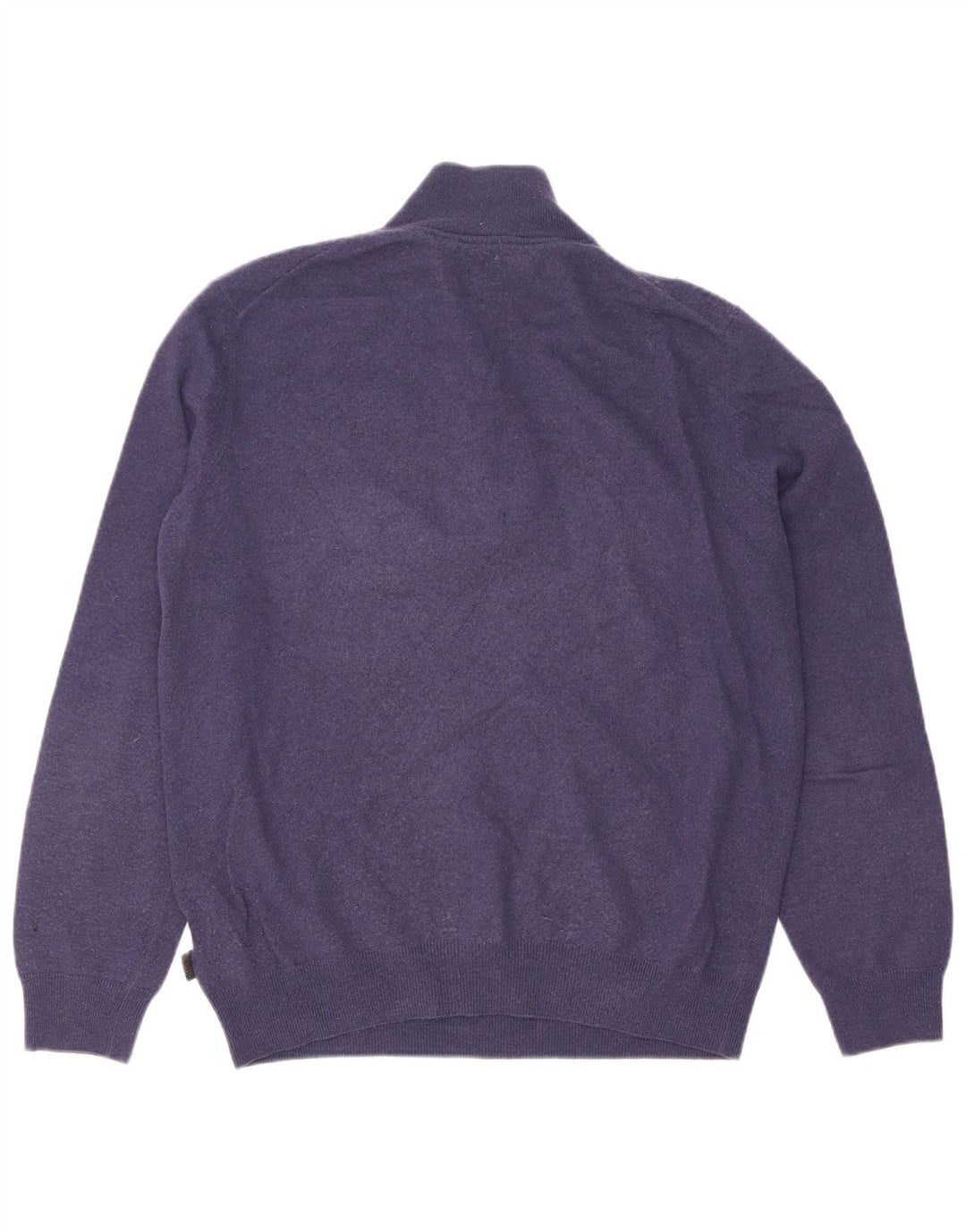 Hugo Boss Herren-Pullover mit Reißverschluss am Hals, groß, marineblaue Schurwolle