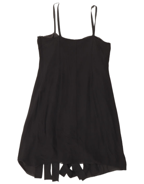 Fenn Wright Manson Damen A-Linien-Kleid UK 16 Large Schwarze Seide
