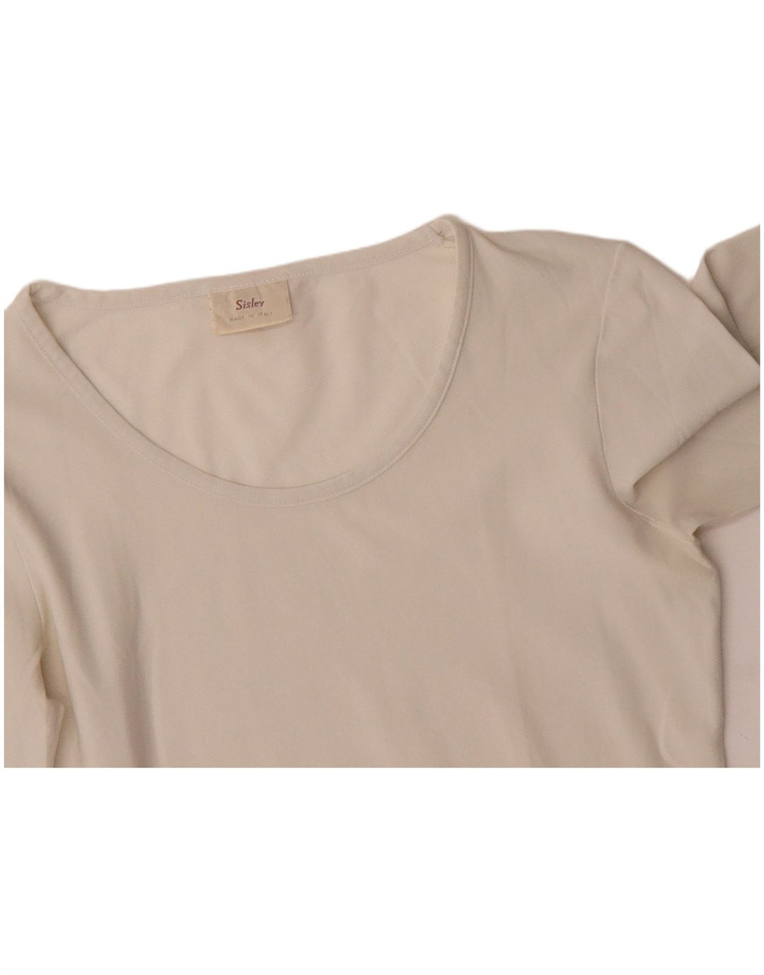 SISLEY Damen Top Langarm UK 10 Small Weiß