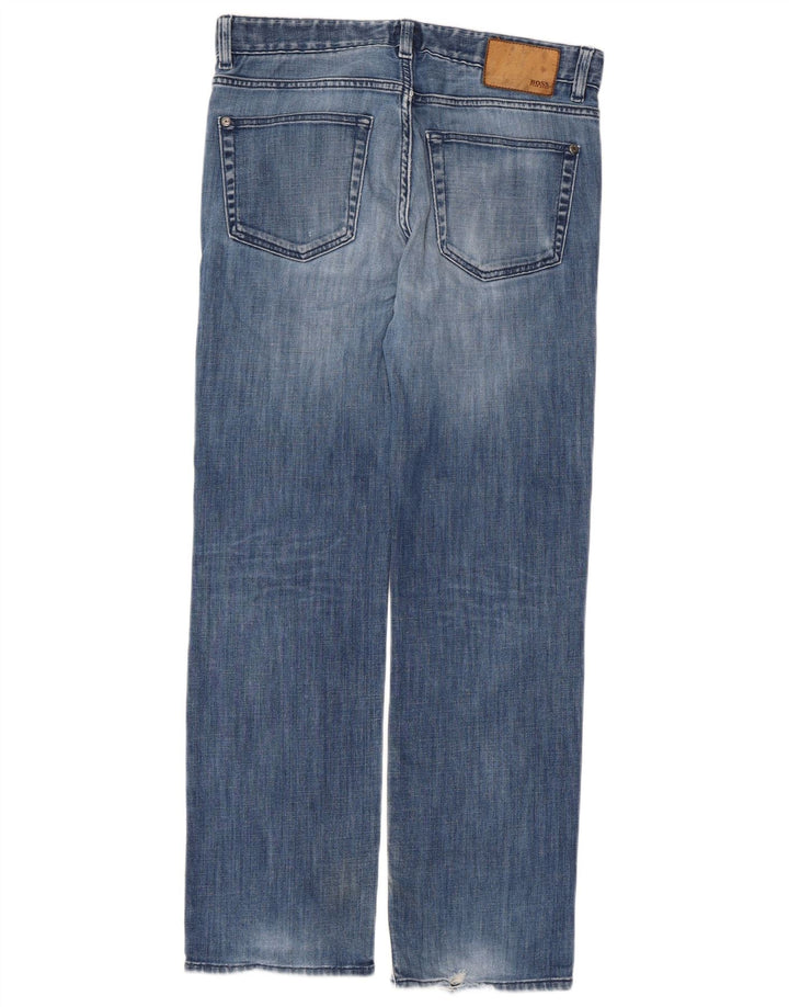 Hugo Boss Herren Stretch Straight Jeans W34 L29 Blau