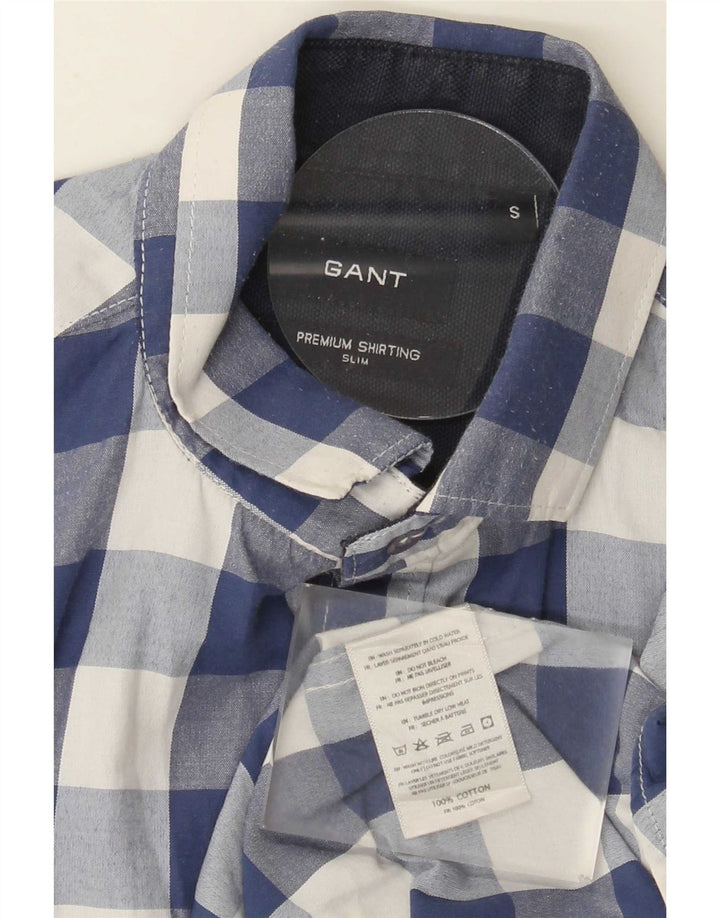 Gant Slim-Hemd für Herren, klein, blau, Gingham-Baumwolle