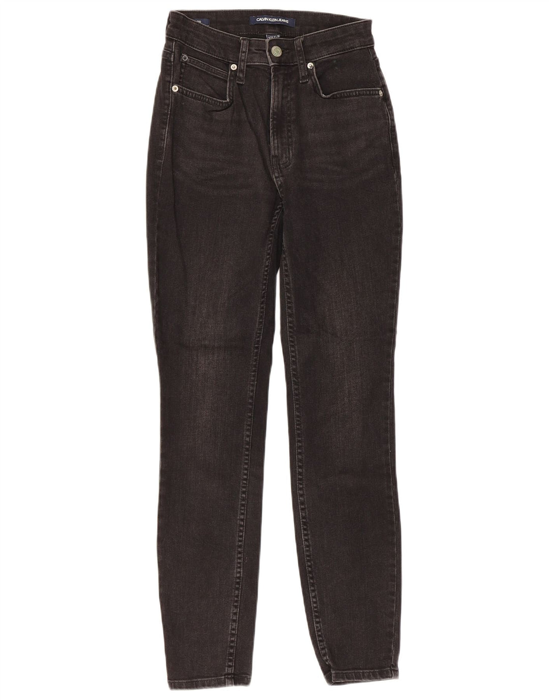 CALVIN KLEIN Damen Skinny Jeans W26 L30 Schwarze Baumwolle