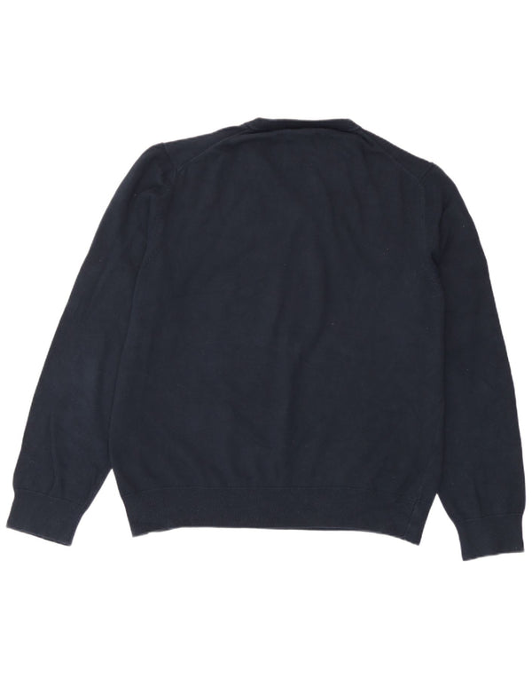 Marks & Spencer Damen-Pullover mit V-Ausschnitt, UK 18, XL, Marineblau, Baumwolle