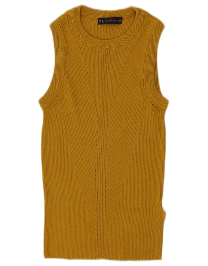 Marks & Spencer Damen Weste Top UK 10 Small Gelbe Viskose