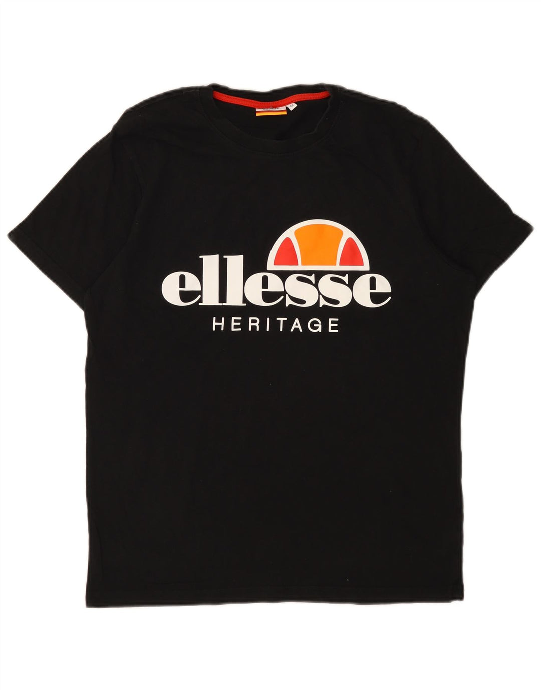Ellesse Herren-Grafik-T-Shirt-Oberteil aus mittelschwarzer Baumwolle