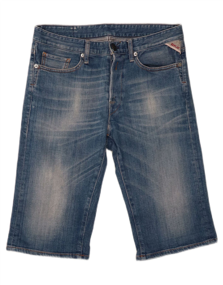 Replay Herren-Jeansshorts W30 mittelblaue Baumwolle