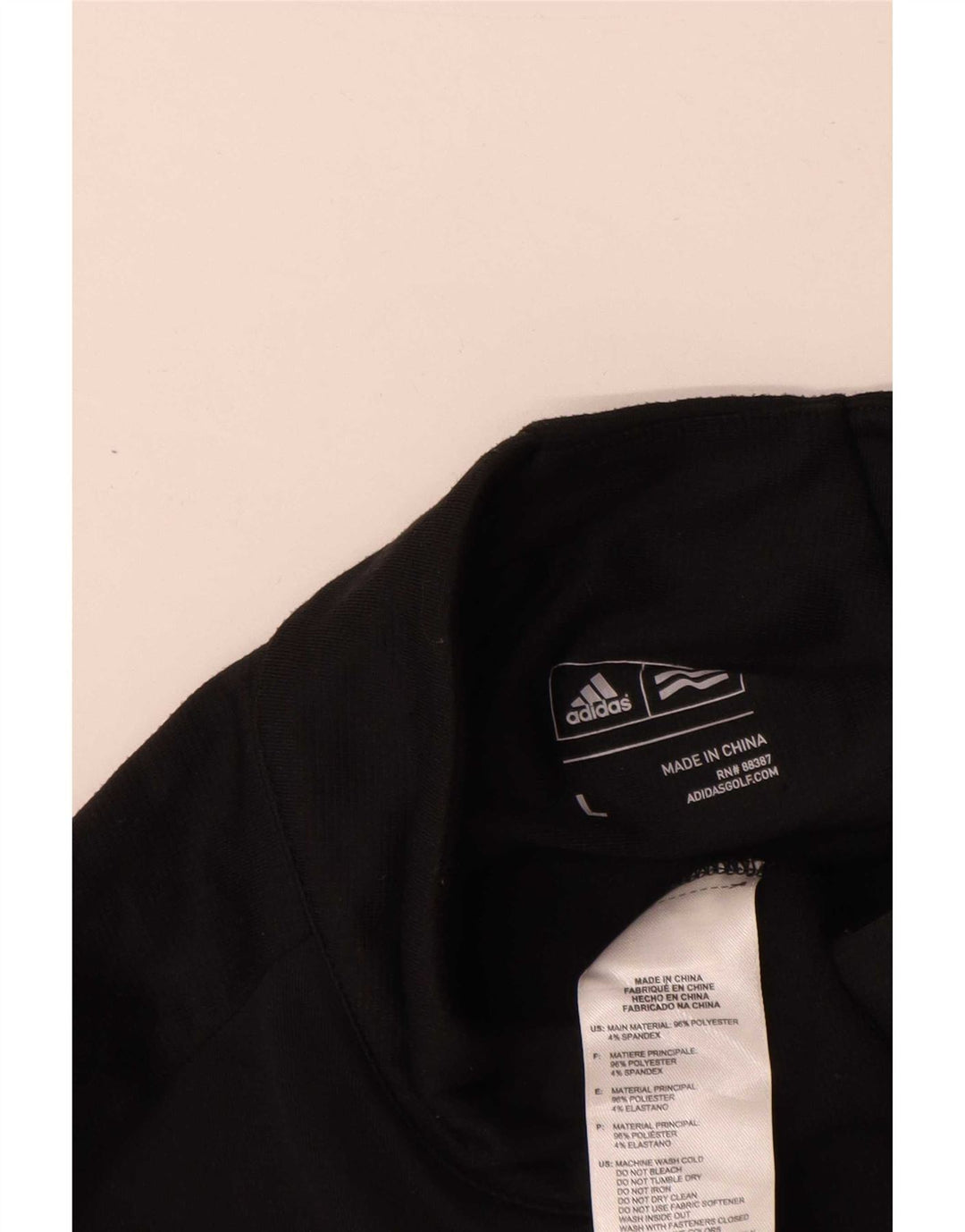 Adidas Herren-Pullover-Trainingsanzugoberteil mit Reißverschluss und Halsausschnitt, groß, aus schwarzem Polyester