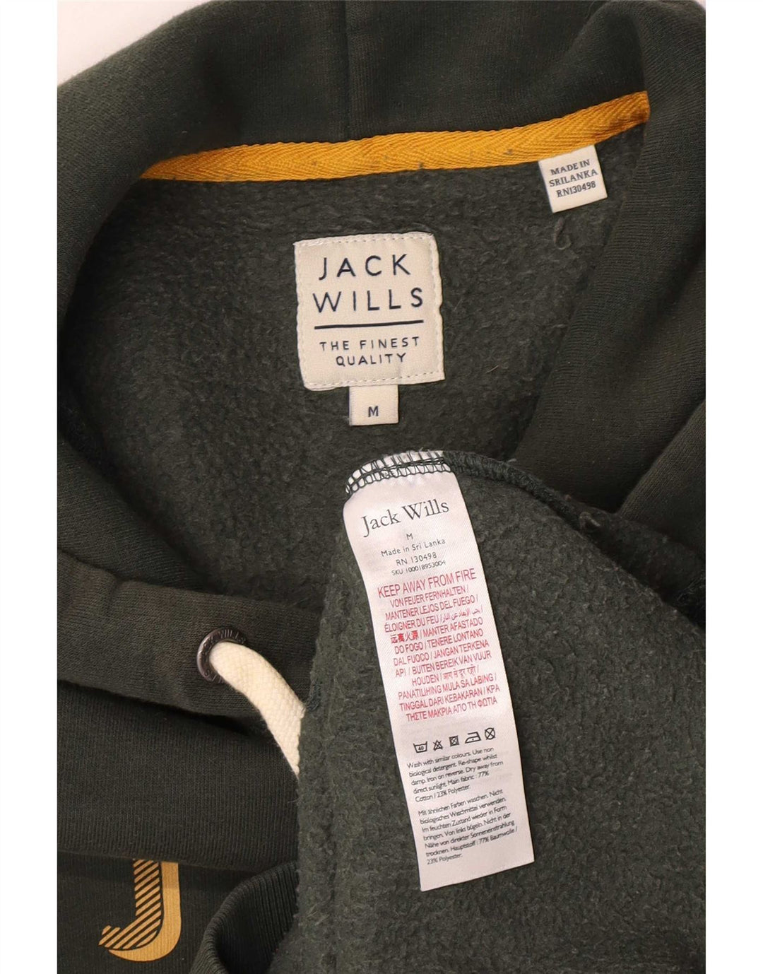 Jack Wills Herren-Kapuzenpullover mit Grafik, mittelgrüne Baumwolle
